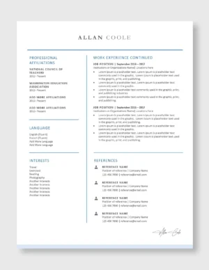 Teacher Resume Template 1