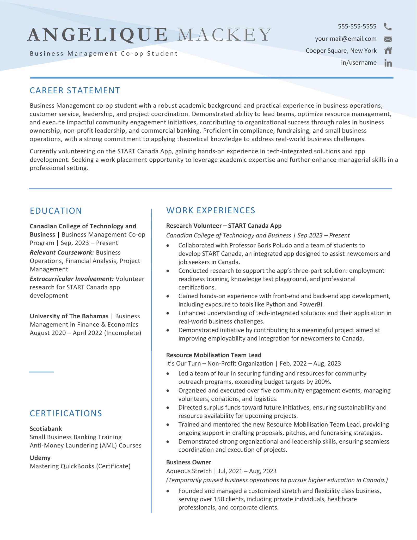 Early Career Level Example