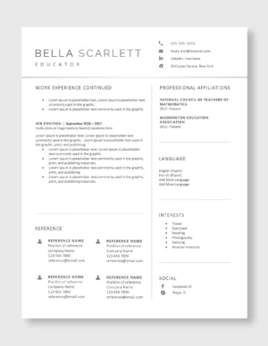 Teacher Resume Template 3