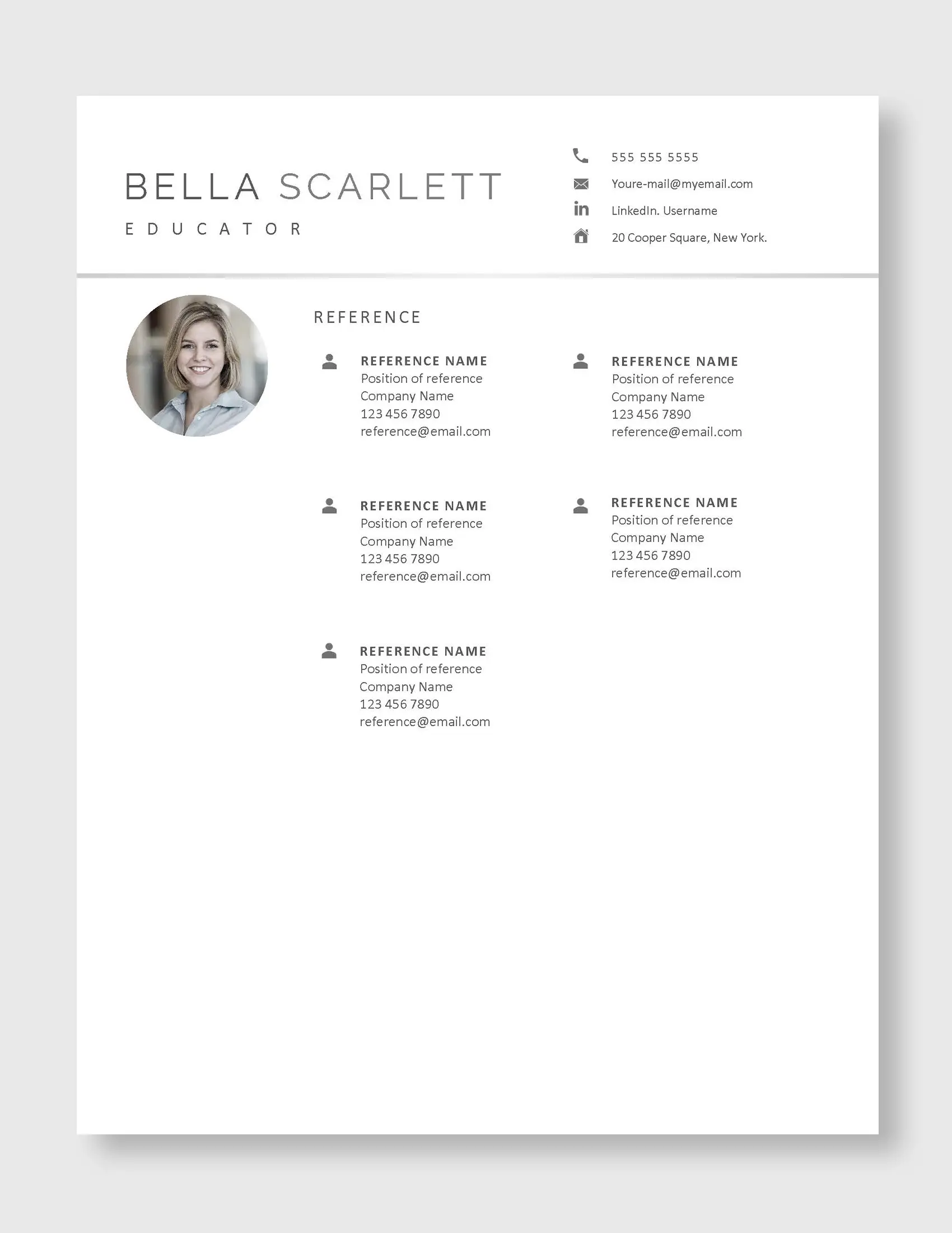 BELLA_SCARLETT_Teacher_resume_Reference_US