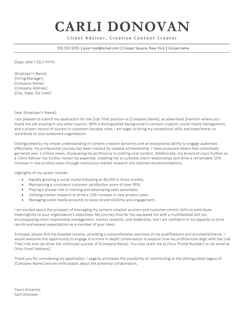 Sample_Carli_Donovan - CoverLetter_ATS