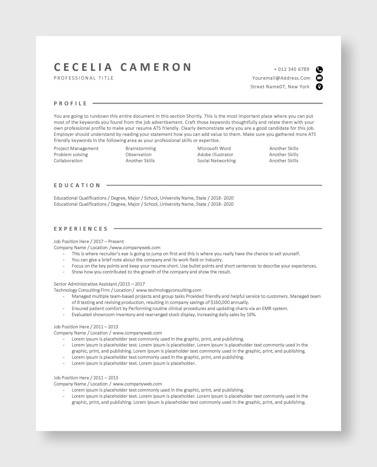 ATS Resume Template 3 - Image 2