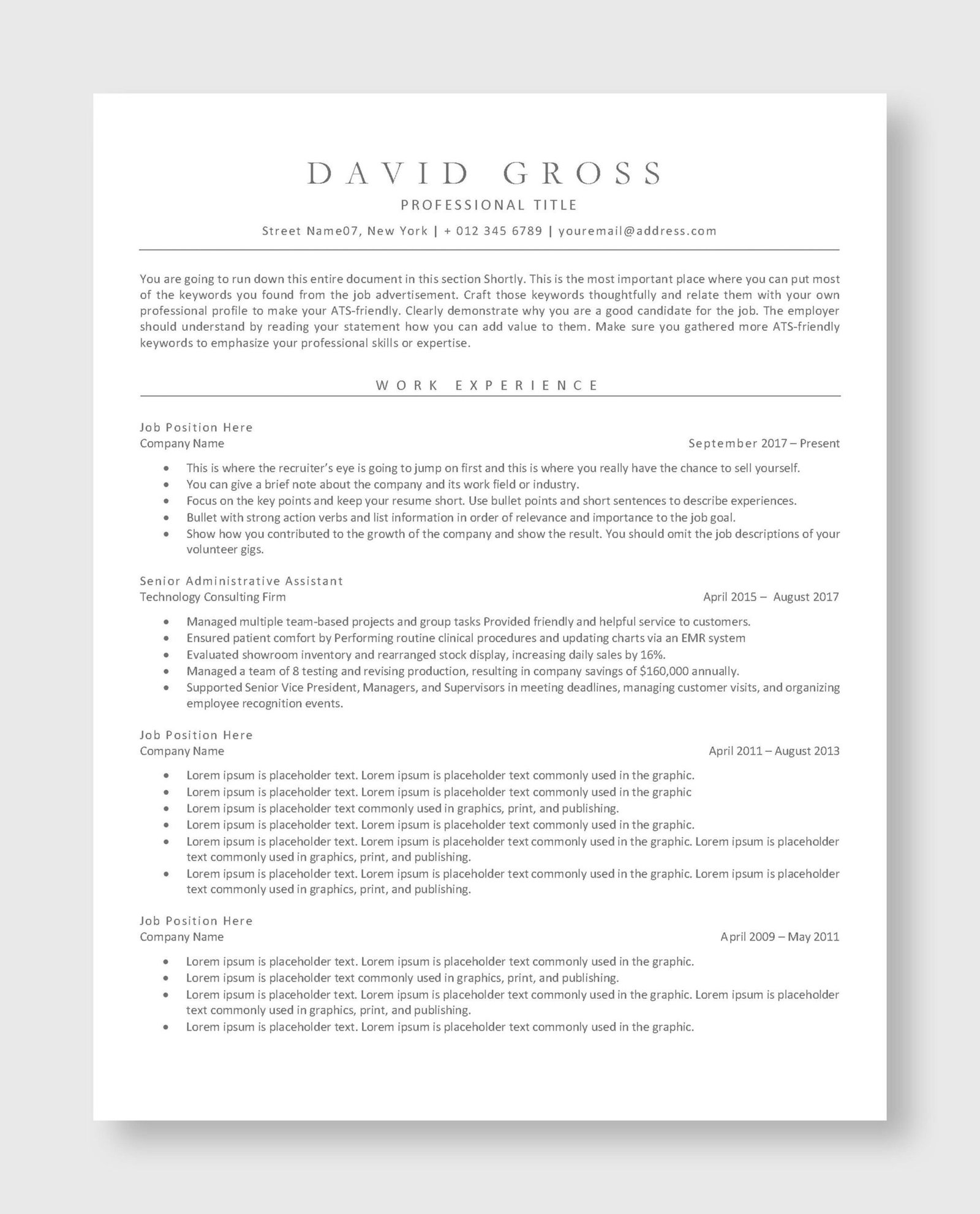 ATS Resume Template 4 - Image 2
