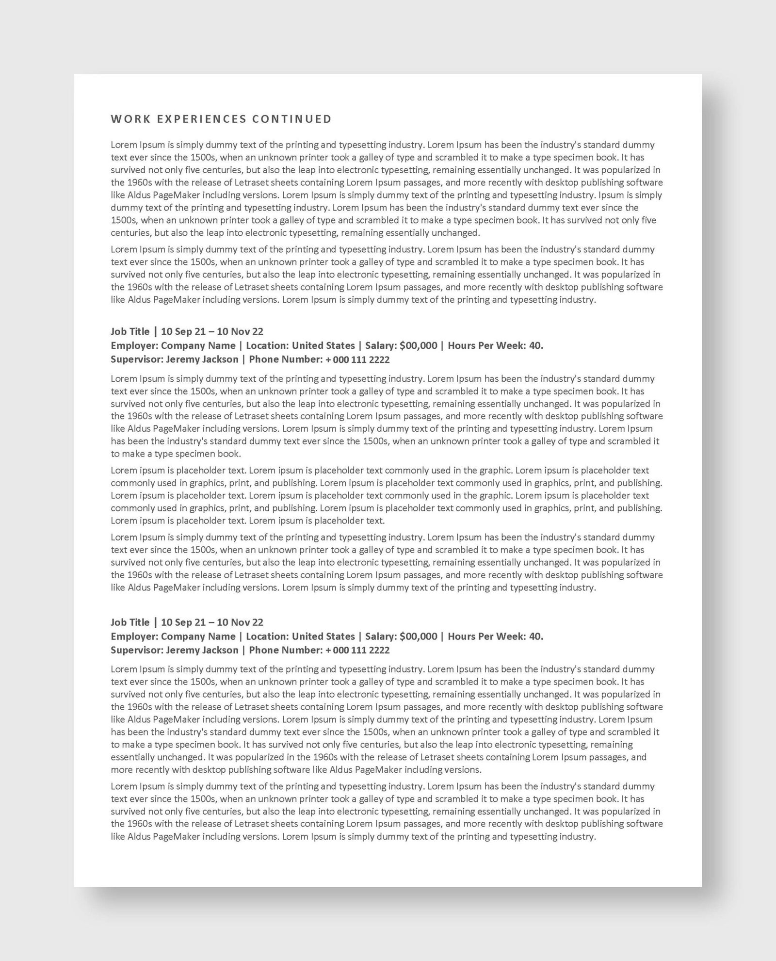 Federal Resume Template 5 - Image 3