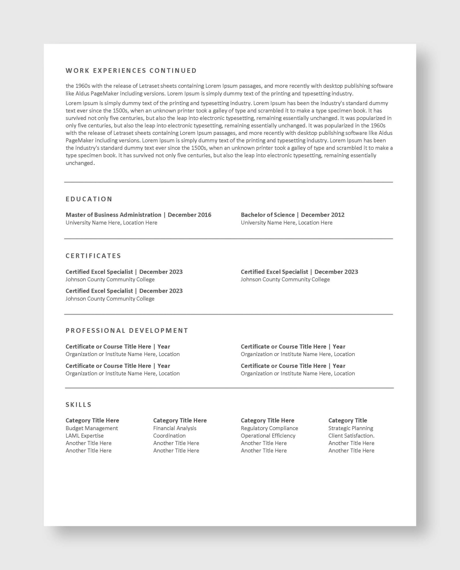Federal Resume Template 5 - Image 5