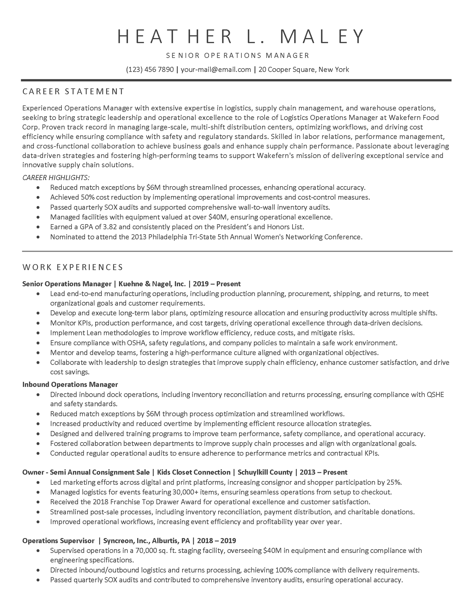 Executive Level Example