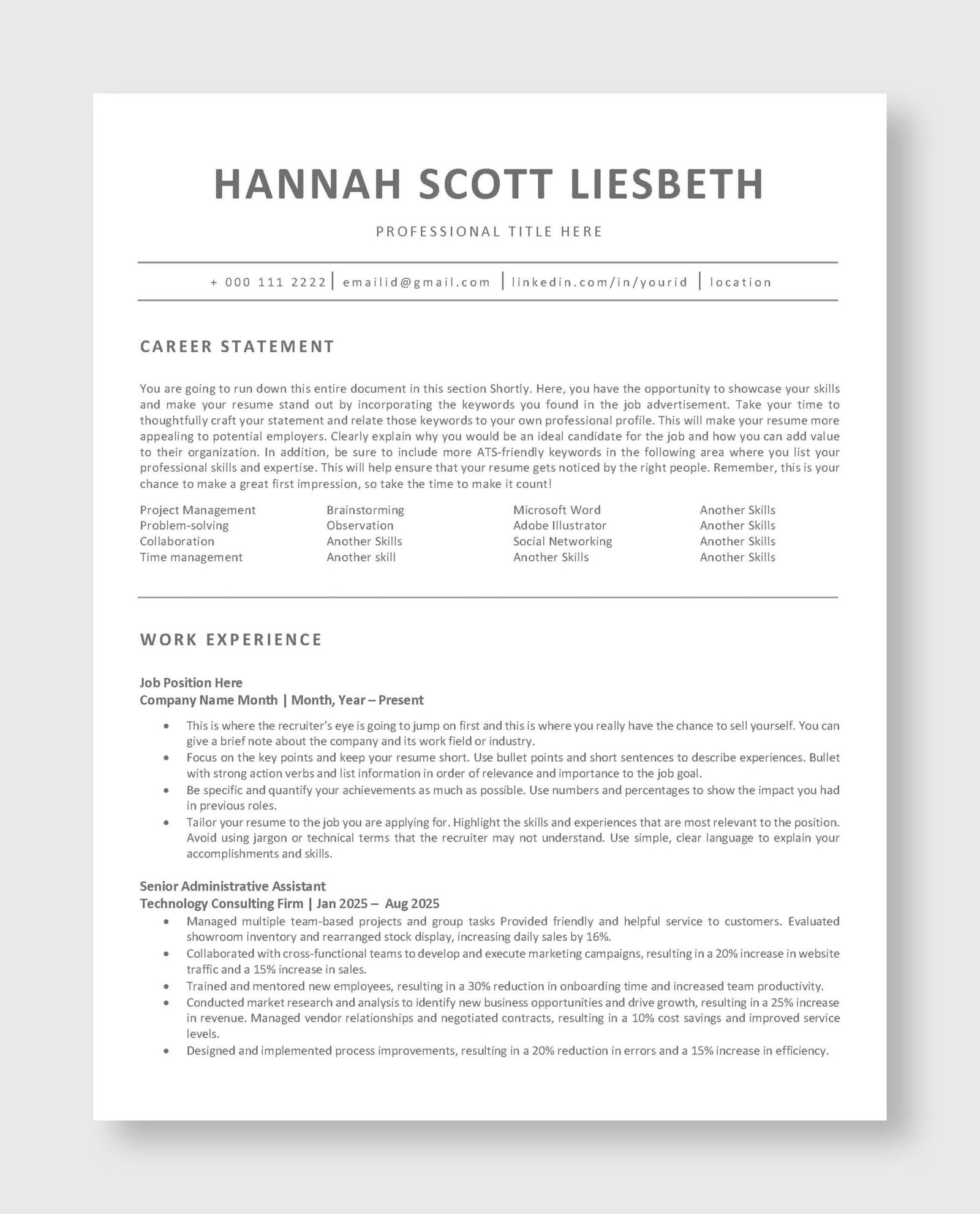 ATS Resume Template 7 - Image 2
