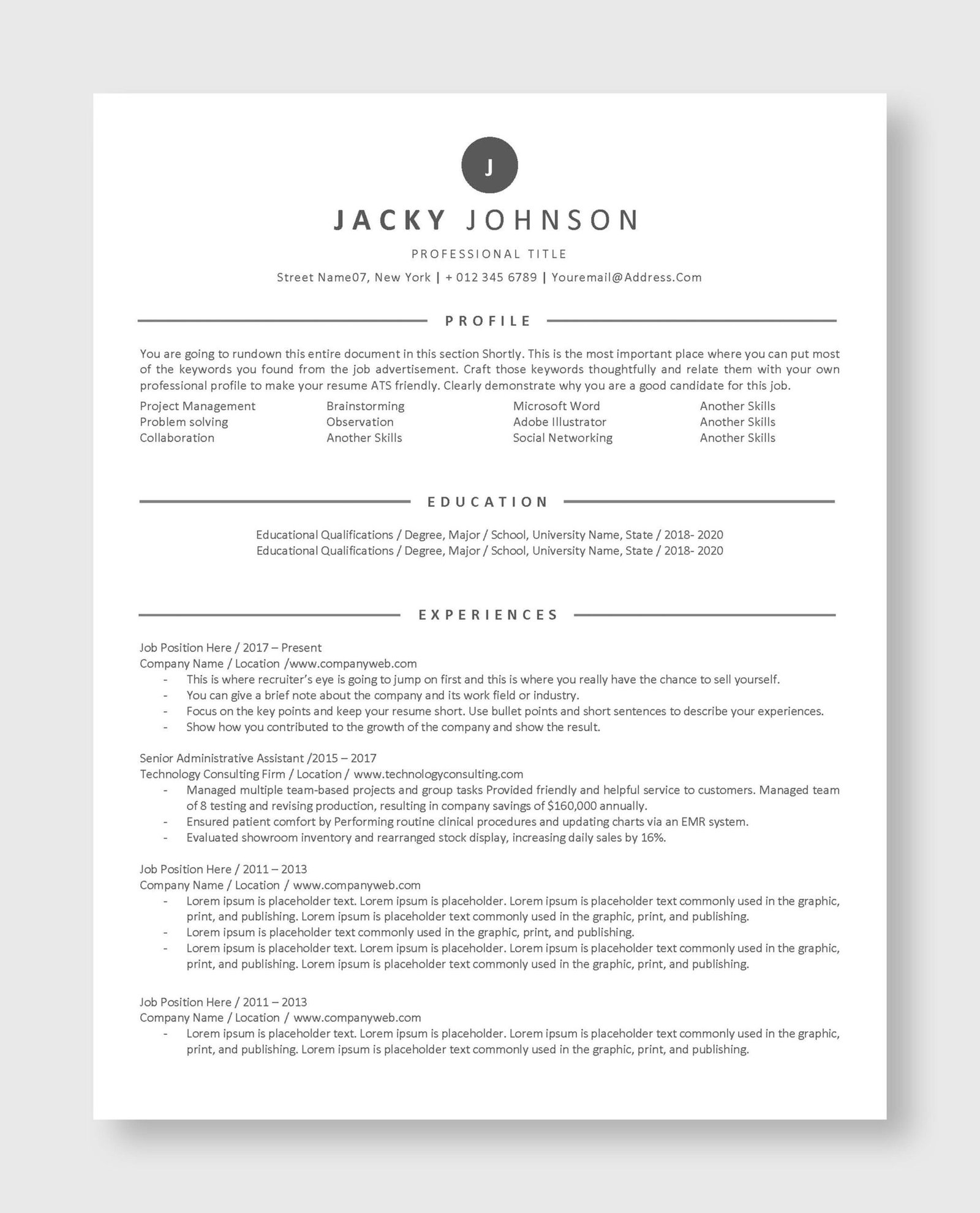 ATS Resume Template 8 - Image 2