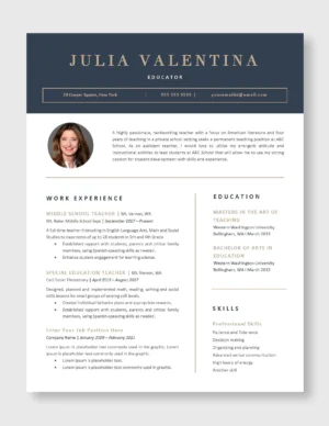 Teacher Resume Template 5