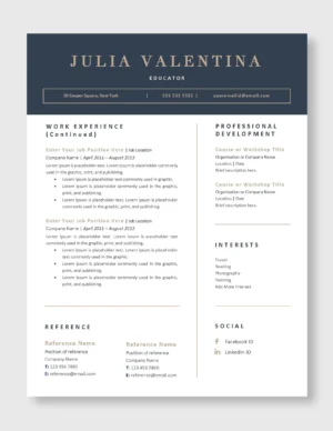 Teacher Resume Template 5