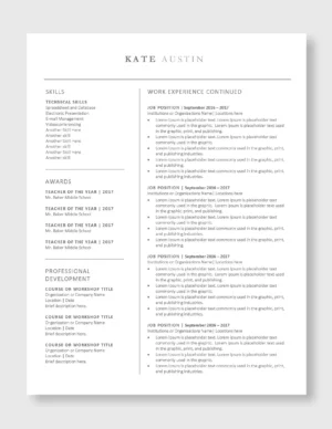 Teacher Resume Template 6