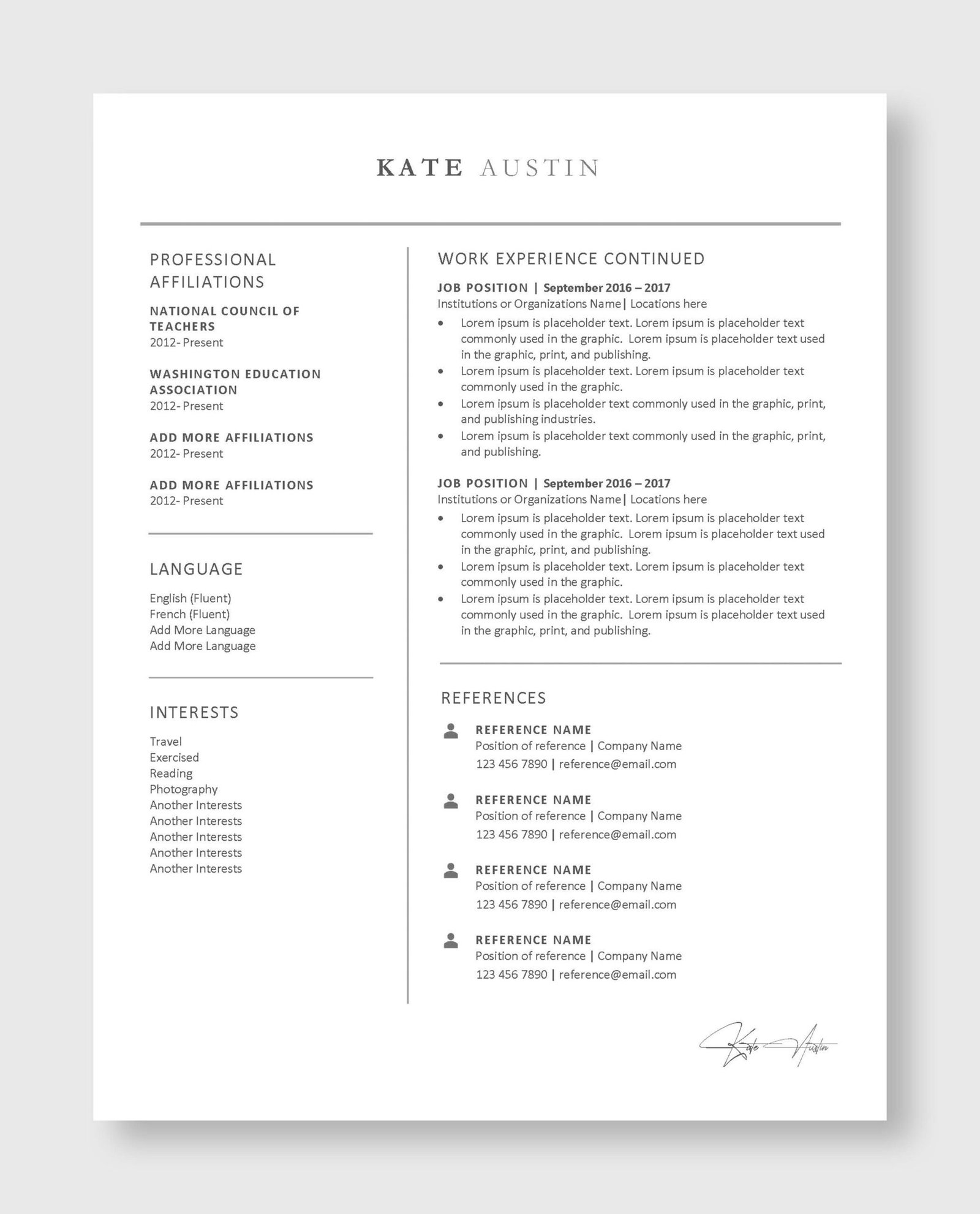 Teacher Resume Template 6 - Image 4