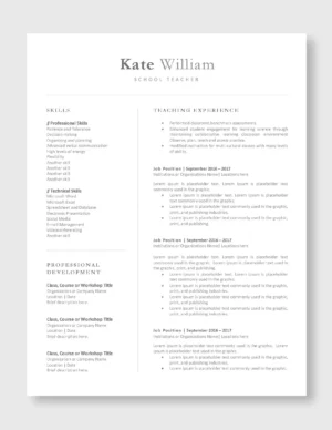 Teacher Resume Template 7