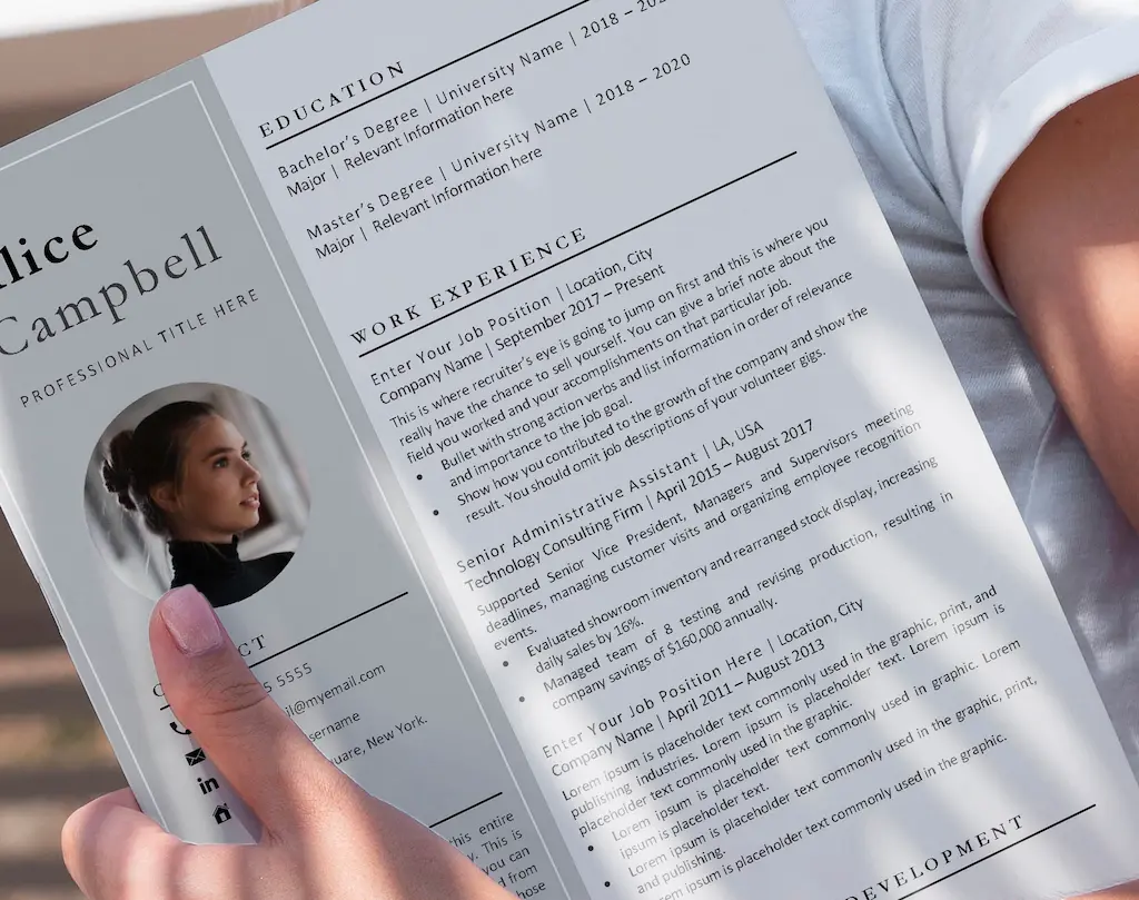 Professional_Resume_Template_Alice_Campbell_Cv on hand