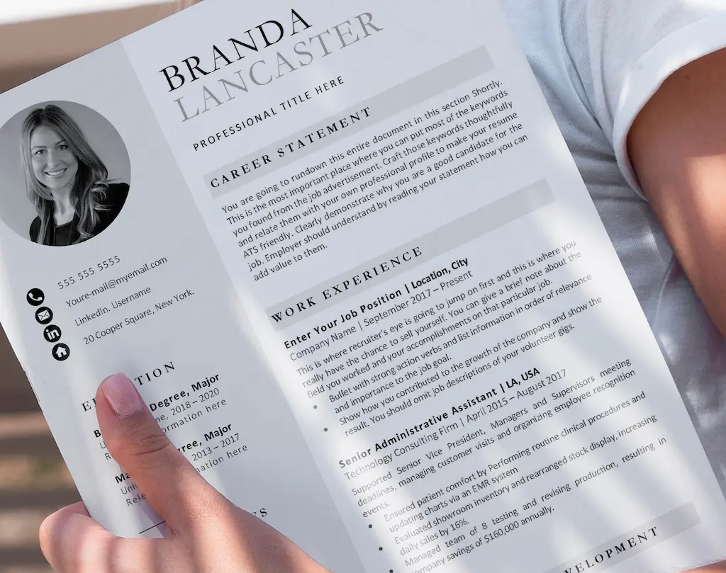 Professional_Resume_Template_Branda_Lancaster_Cv on hand