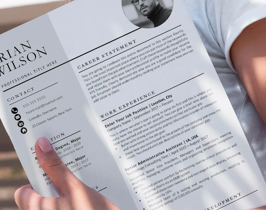 Professional_Resume_Template_Brian_Wilson_Cv on hand