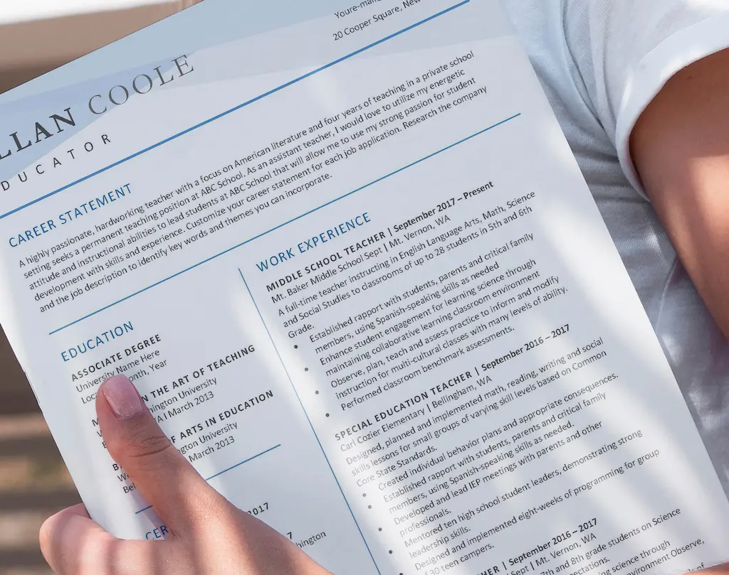 Teacher_Resume_Template_Allan_Coole_Cv on hand for etsy new