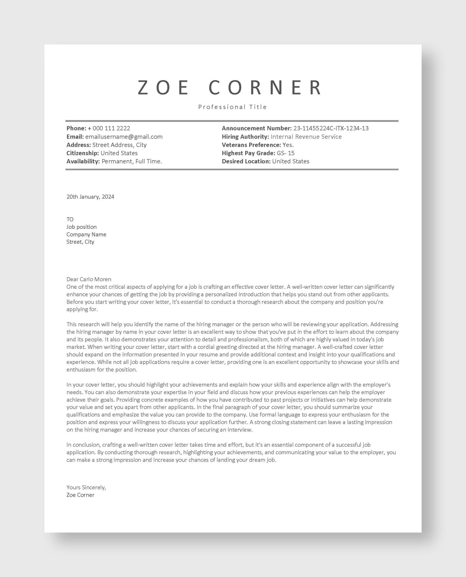 Federal Resume Template 7 - Image 5