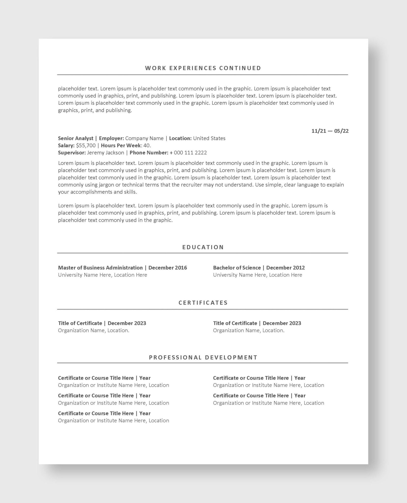 Federal Resume Template 7 - Image 4
