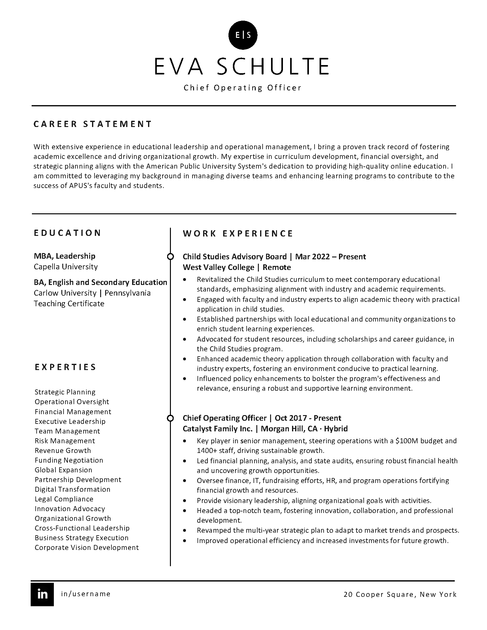 Executive Level Example