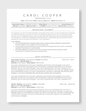 Federal Resume Template 1