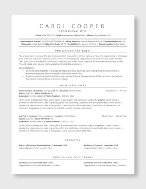 Federal Resume Template 1