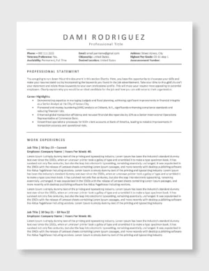 Federal Resume Template 3