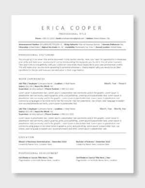 Federal Resume Template 4