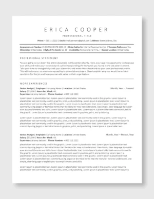 Federal Resume Template 4