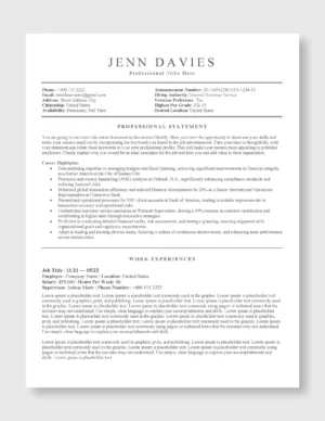 Federal Resume Template 6