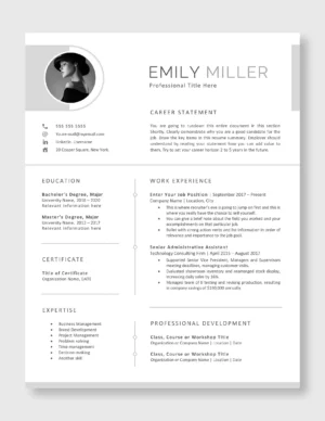 Creative_Resume_Template_Emily_Miller_US_1Page_Resume_template