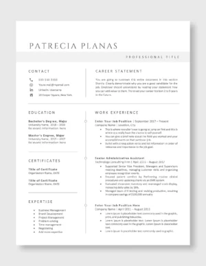 Minimalist Resume Template | Clean & Professional CV