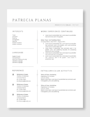 Minimalist Resume Template | Clean & Professional CV
