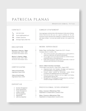 Minimalist Resume Template | Clean & Professional CV