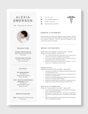 Nurse Resume Template | Professional CV for Nurses