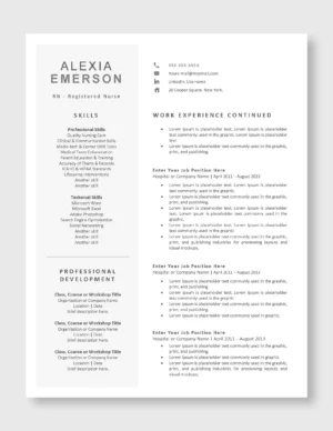 Nurse Resume Template | Professional CV for Nurses