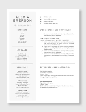 Nurse Resume Template | Professional CV for Nurses