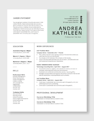 Creative Resume Template | Instant Download & Print Ready