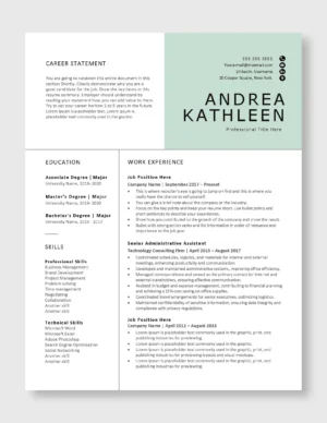 Creative Resume Template | Instant Download & Print Ready