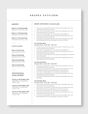 Creative Resume Template | Instant Download & Print Ready