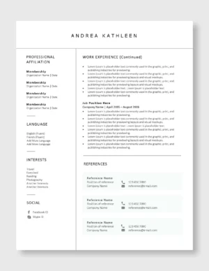 Creative Resume Template | Instant Download & Print Ready